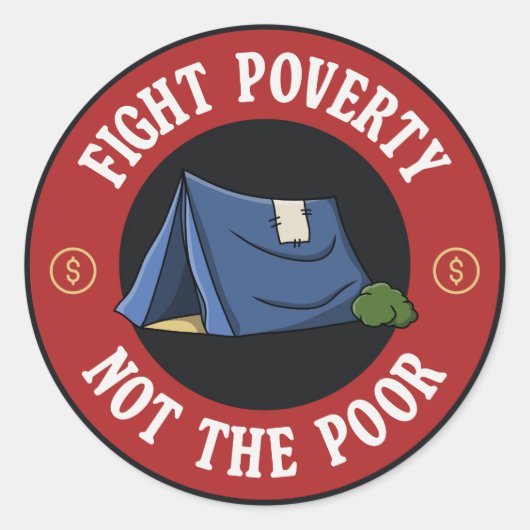 貧しい人々ではなく貧困と闘う ラウンドシール (正面)