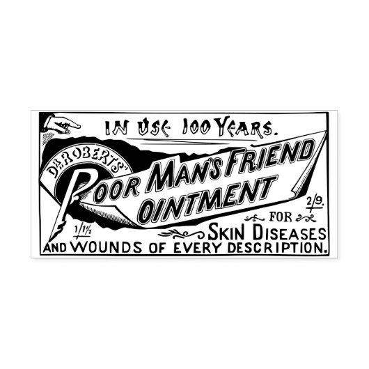 貧しい男性の友人の軟膏薬のラベル ラバースタンプ (インプリント)