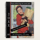 貧しい計画忙し女性ヴィンテージスタイルショッピング プランナー手帳 (正面)