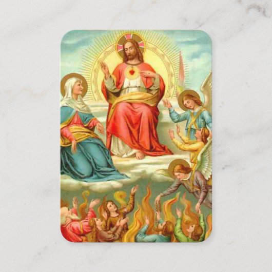 貧しい魂のための煉獄祈りの言葉カトリック宗教 名刺 (正面)