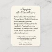 貧しい魂のための煉獄祈りの言葉カトリック宗教 名刺 (裏面)