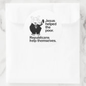 貧し救済い人イエス。共和党救済自身 ラウンドシール (バッグ)