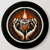 貧し救済き者のカリタス 缶バッジ (正面)