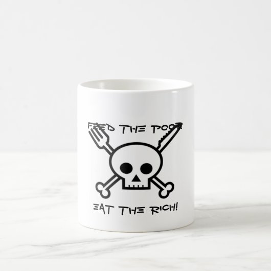貧乏人を食べます豊富なコーヒー・マグを食べ物を与えて下さい コーヒーマグカップ (中央)