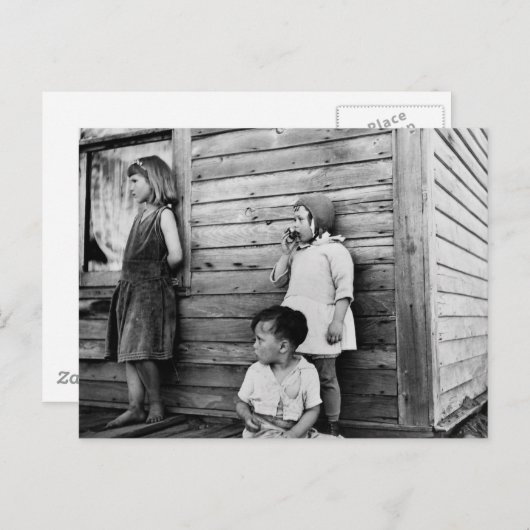 貧困の子どもたち: 1930年代 ポストカード (正面/裏面)