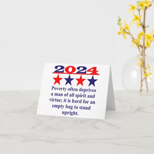 貧困は多くの場合、男性を奪う – 政治引用文 カード (黄色い花)