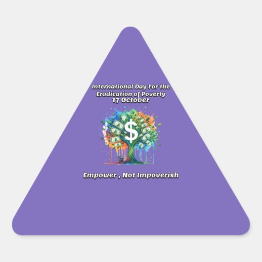 貧困国際的撲滅日。 三角形シール (正面)