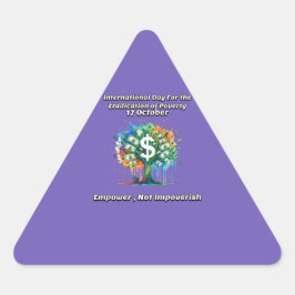 貧困国際的撲滅日。 三角形シール