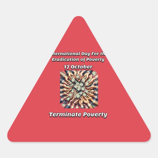 貧困国際的撲滅日。 三角形シール (正面)