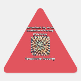 貧困国際的撲滅日。 三角形シール