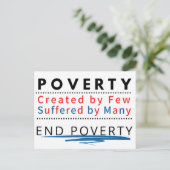 貧困:少数によって生み出され、多くの人々に苦しむ ポストカード (スタンド正面)