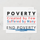 貧困:少数によって生み出され、多くの人々に苦しむ ポストカード (正面/裏面)