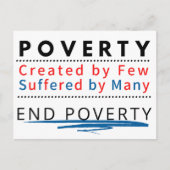 貧困:少数によって生み出され、多くの人々に苦しむ ポストカード (正面)
