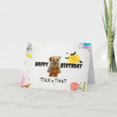 貧弱なクマのハロウィーン誕生日グリーティングカード カード (正面)