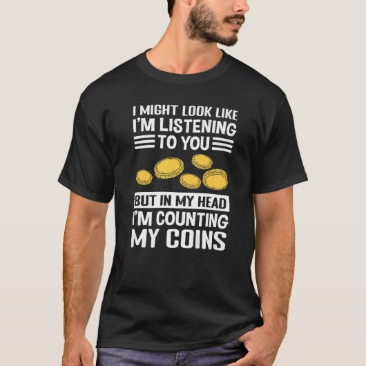 貨幣主義コインコレクター&コインコレクション Tシャツ (正面)