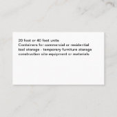 貨物コンテナ収納名刺 名刺 (裏面)