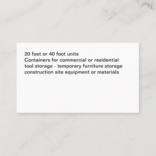 貨物コンテナ収納名刺 名刺 (裏面)