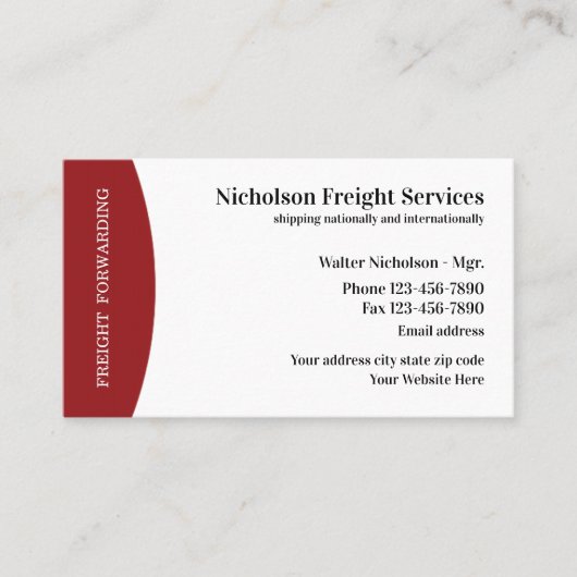 貨物サービスモダンスタイル 名刺 (正面)