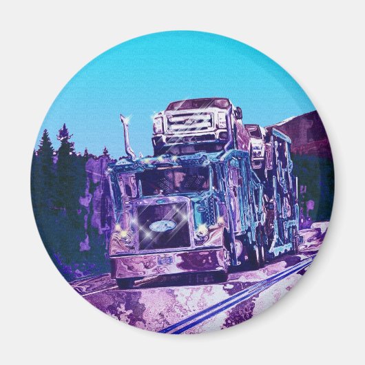 貨物トラックの大きい装備のトラック運転手のギフト マグネット (正面)