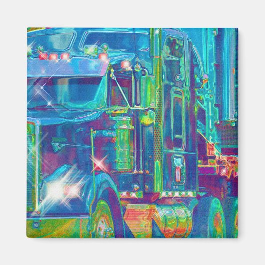 貨物トラックの大きい装備のトラック運転手のギフト マグネット (正面)