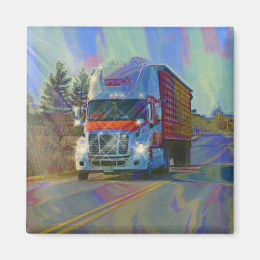 貨物トラックの大きい装備のトラック運転手のギフト マグネット (正面)