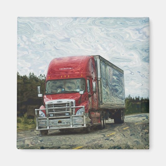 貨物トラックの大きい装備のトラック運転手のギフト マグネット (正面)