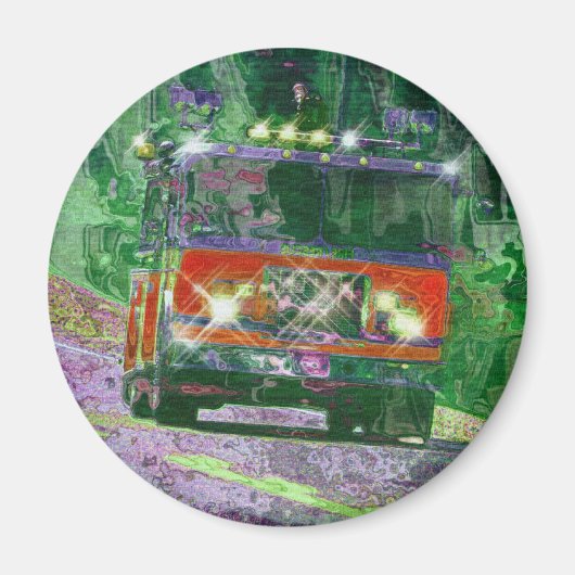 貨物トラックの大きい装備のトラック運転手のギフト マグネット (正面)