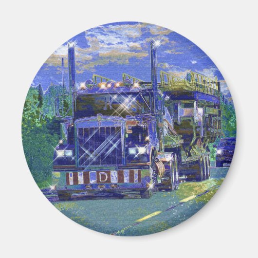 貨物トラックの大きい装備のトラック運転手のギフト マグネット (正面)