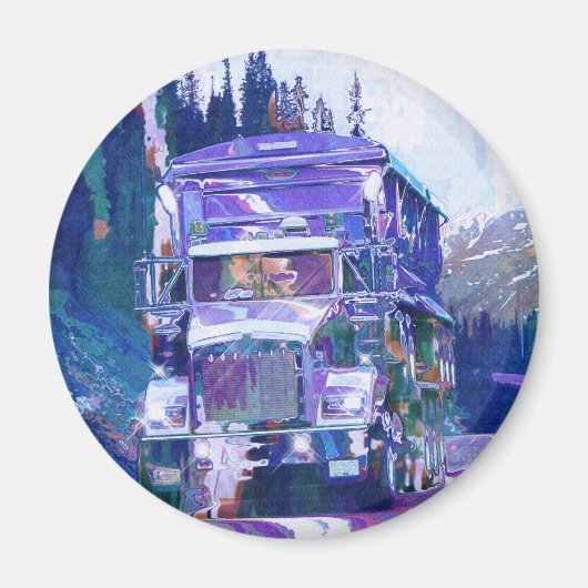 貨物トラックの大きい装備のトラック運転手のギフト マグネット (正面)