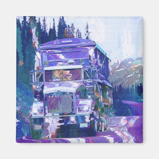 貨物トラックの大きい装備のトラック運転手のギフト マグネット (正面)