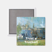 貨物トラックの大型リグのトラックのギフト マグネット (正面/裏面)