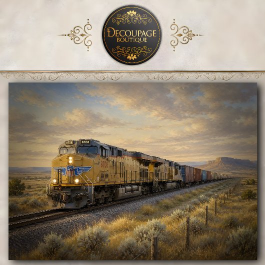 貨物列車の風景デコパージュティッシュペーパー 薄葉紙