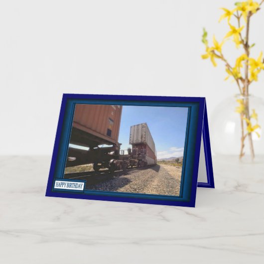 貨物列車 カード (黄色い花)