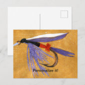 「貨物列車」クラシックフライ釣り、フライ結びアート シーズンポストカード (正面/裏面)