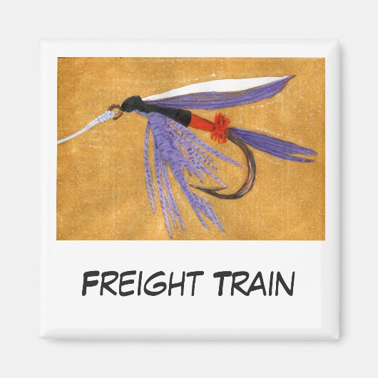 「貨物列車」フライフィッシングアートマグネット マグネット (正面)