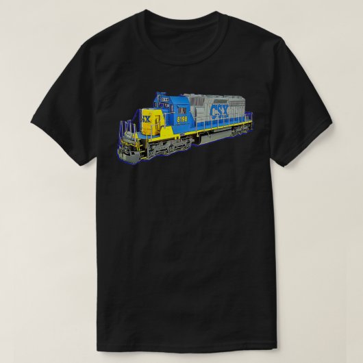 貨物列車CSXエンジン Tシャツ (デザイン正面)
