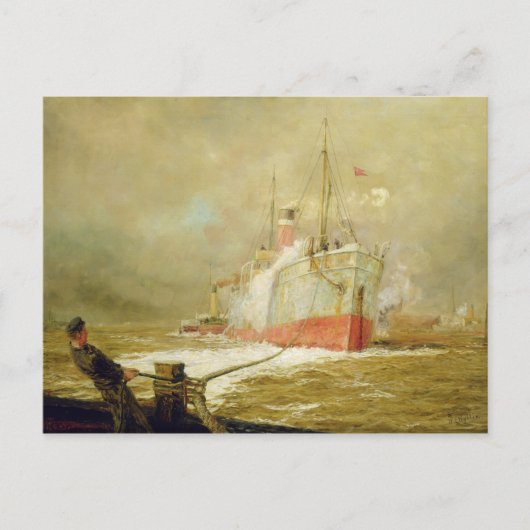 貨物船のドッキング ポストカード (正面)