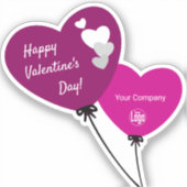 販促ハッピーバレンタインデー2つの赤いバルーン シール (正面)