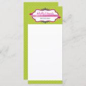 販促マーケティングカードスタイリッシュロゴピンクライム メニュー (正面/裏面)