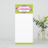 販促マーケティングカードスタイリッシュロゴピンクライム メニュー (スタンド正面)