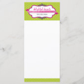 販促マーケティングカードスタイリッシュロゴピンクライム メニュー (正面)