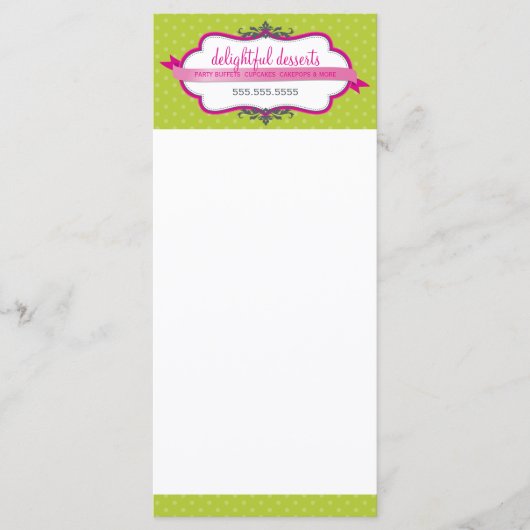 販促マーケティングカードスタイリッシュロゴピンクライム メニュー (正面)