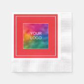 販促ロゴ クリスマス レッド コイン ネーム Cocktailを追加 縁ありカクテルナプキン (正面)