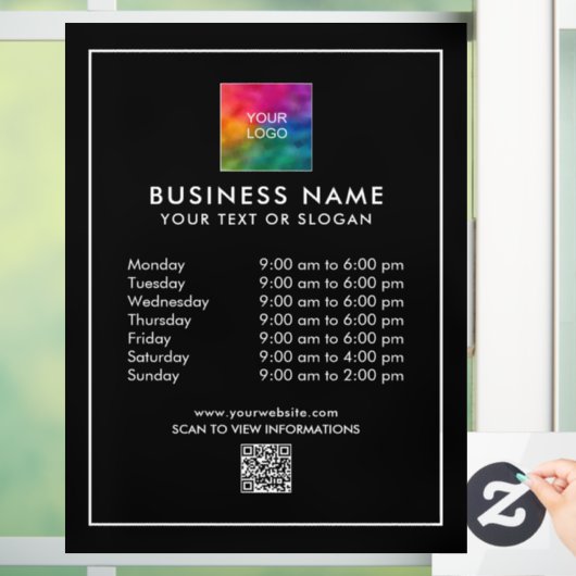 販促用カスタムテンプレートビジネスロゴQRコード ウィンドウサイン (ホーム)