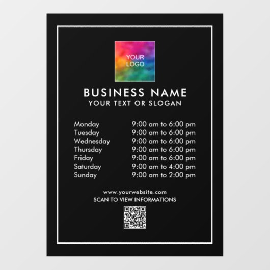 販促用カスタムテンプレートビジネスロゴQRコード ウィンドウサイン (シート)