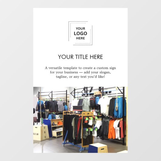 販促用ホワイトデザイン | ビジネスロゴ写真 ウィンドウサイン (シート)