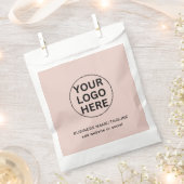 販促用 ブラッシュ ピンク 企業ロゴ & テキスト ブランド フェイバーバッグ (クリップ留めされた状態)