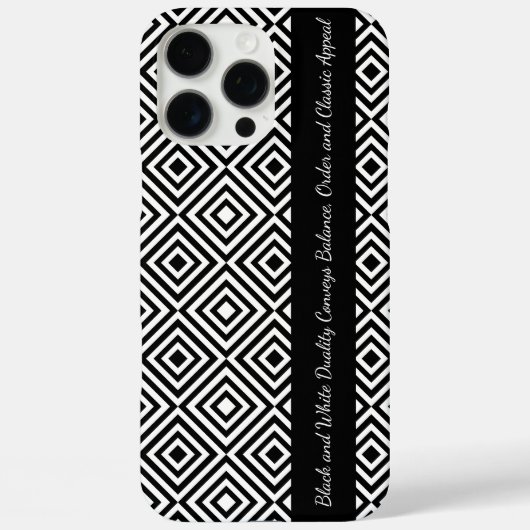 販促白黒タイルのパターンのタグライン Case-Mate iPhoneケース (裏面)