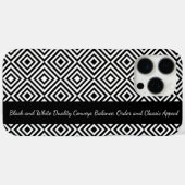 販促白黒タイルのパターンのタグライン Case-Mate iPhoneケース (裏面 (横))