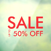 販促赤ショップ販売50%オフ ウィンドウサイン (シート3)